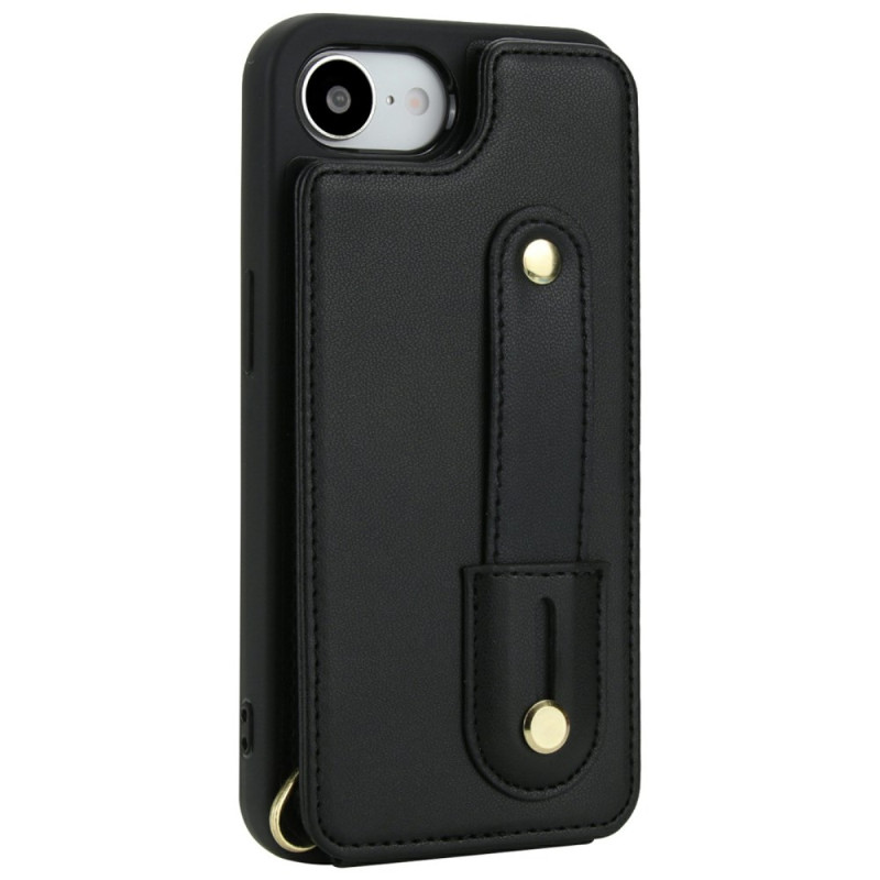 Funda iPhone 16E Tarjetero efecto piel con bandolera
