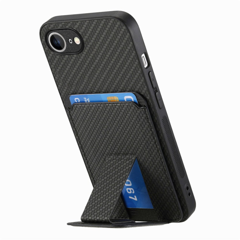 Funda iPhone 16E Tarjetero y Soporte Fibra de Carbono