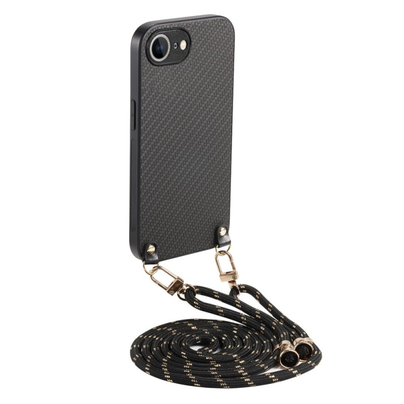 Funda con cordón iPhone 16E Fibra de carbono