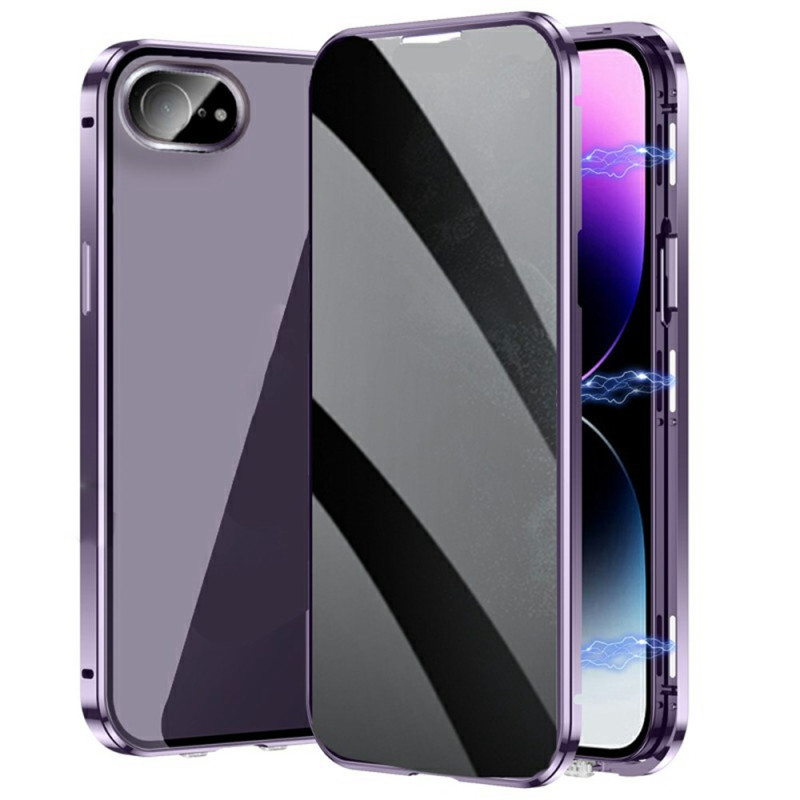 Funda Anti-Espion iPhone 16E con cristal templado de doble cara y marco metálico magnético