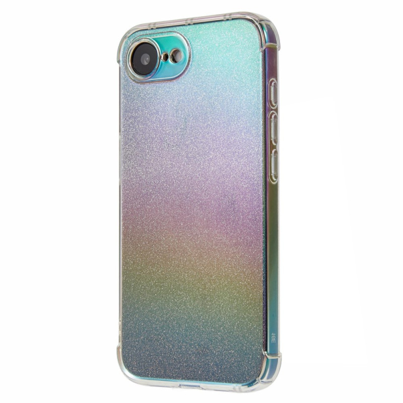 Funda transparente iPhone 16E con papel de purpurina