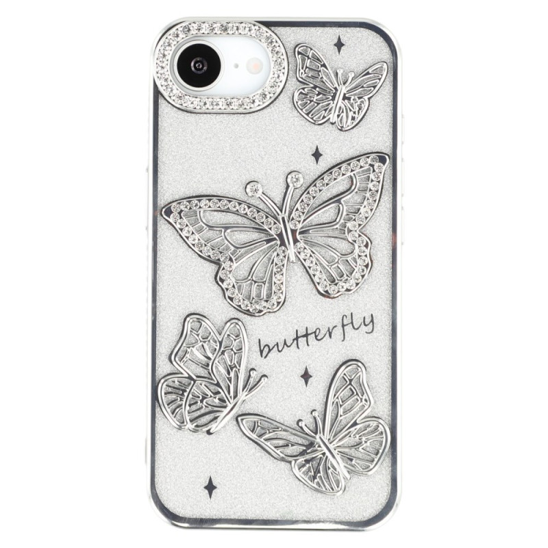 Funda iPhone 16E 3D Butterflies Strass