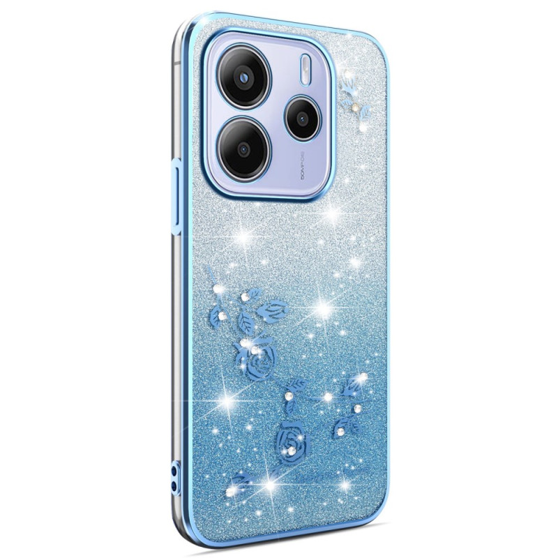 Funda para Xiaomi Redmi Note 14 4G Gradient Flowers Glitter