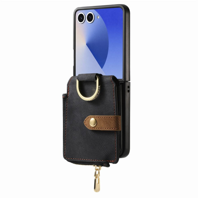 Funda Samsung Galaxy Z Flip 7 con bolsillo con cremallera y tarjetero