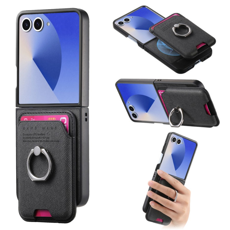 Funda compatible Samsung Galaxy Z Flip 7 MagSafe con tarjetero extraíble