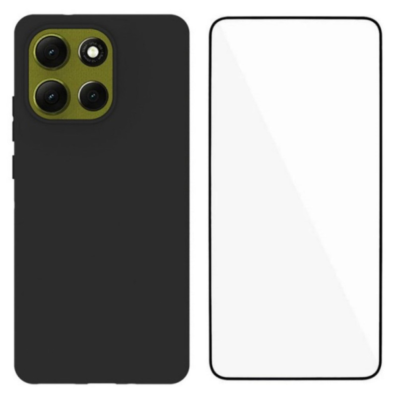 Moto G86 5G Funda de silicona con protector de pantalla de cristal templado