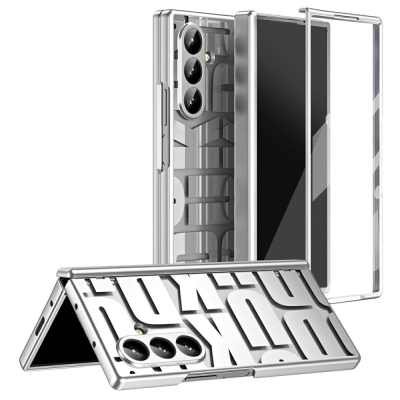 Funda con diseño de letras Samsung Galaxy Z Fold 7 y protector de pantalla de cristal templado