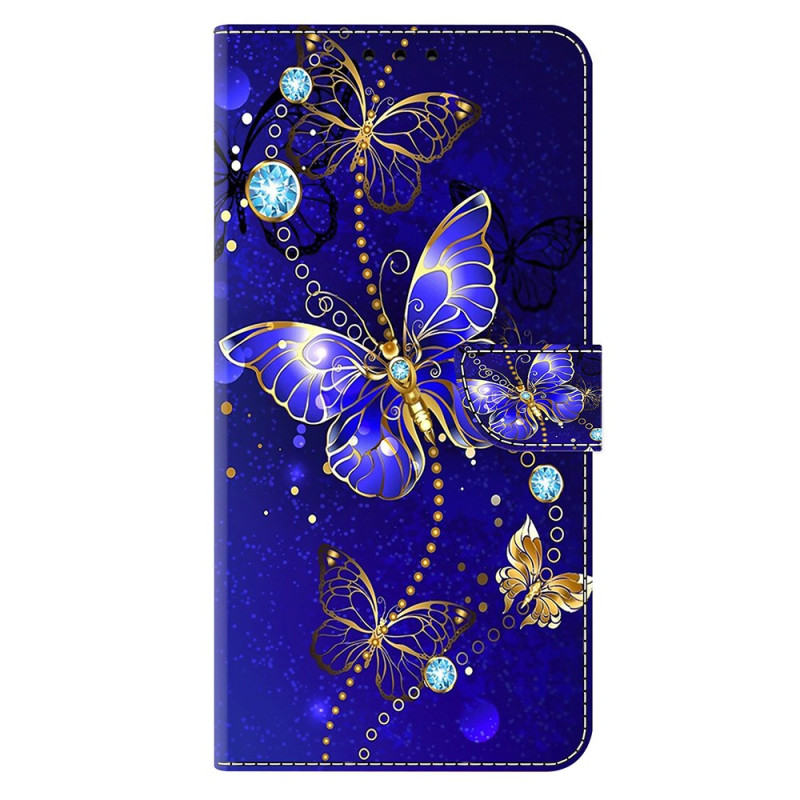 Honor 400 Funda
 Mariposas de diamante sobre fondo azul