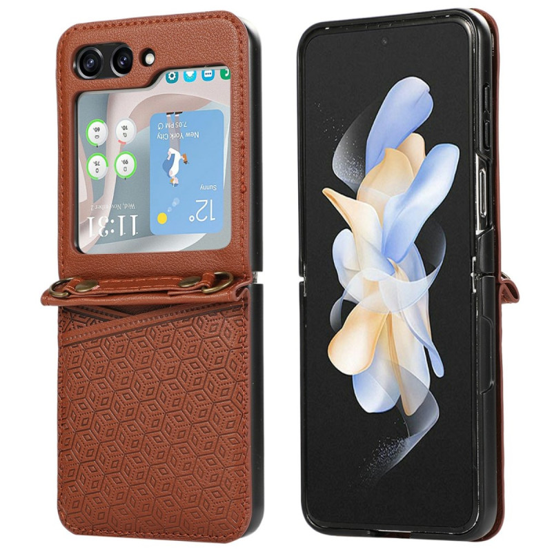 Funda de tarjeta Samsung Galaxy Z Flip 7 con diseño rómbico