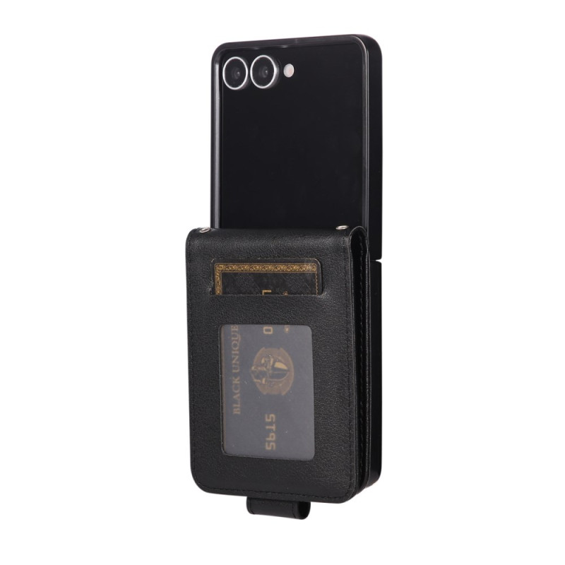 Funda de tarjeta de piel sintética para Samsung Galaxy Z Flip 7