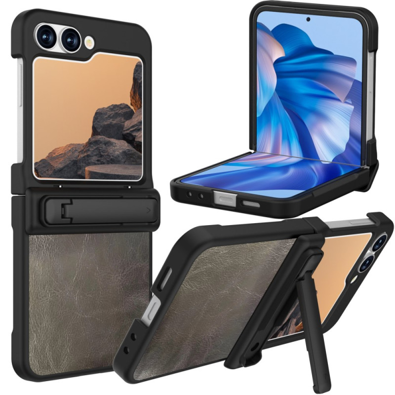 Funda Samsung Galaxy Z Flip 7 FE / Z Flip 6 Piel Efecto Vintage Soporte