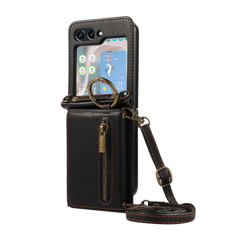 Funda Samsung Galaxy Z Flip 7 FE / Z Flip 6 Cartera con cremallera y bandolera