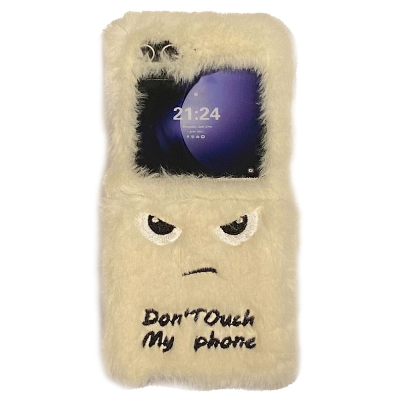 Funda de felpa Samsung Galaxy Z Flip 7 FE / Z Flip 6 No toques mi teléfono