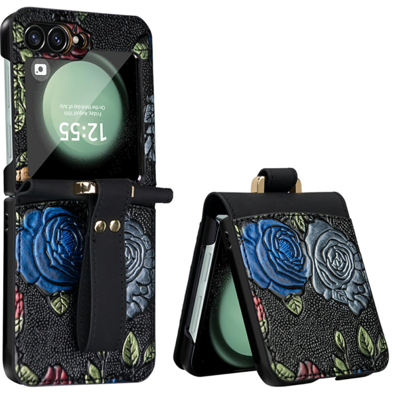 Funda Samsung Galaxy Z Flip 7 FE / Z Flip 6 Bandolera Diseño Floral