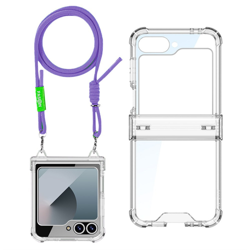 Funda de cordón transparente Samsung Galaxy Z Flip 7 FE / Z Flip 6