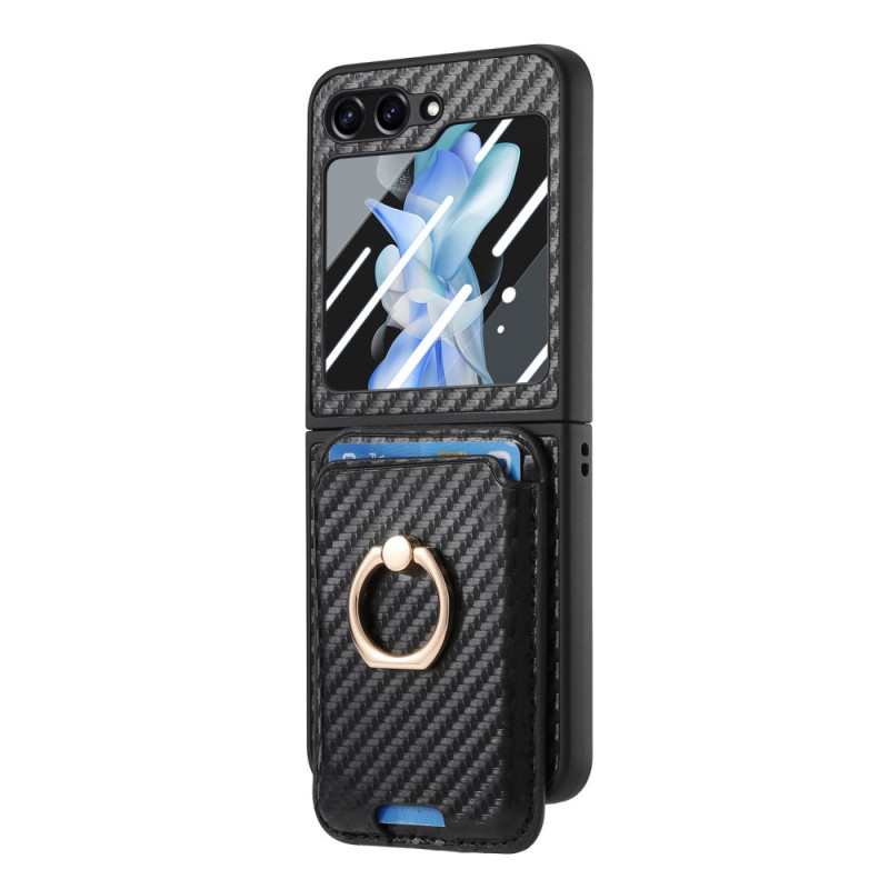 Samsung Galaxy Z Flip 7 FE / Z Flip 6 Card Funda
 Fibra de Carbono