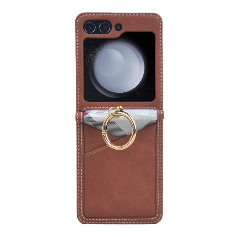 Funda pSamsung Galaxy Z Flip 7 FE / Z Flip 6 Tarjetero y Anillo Metálico