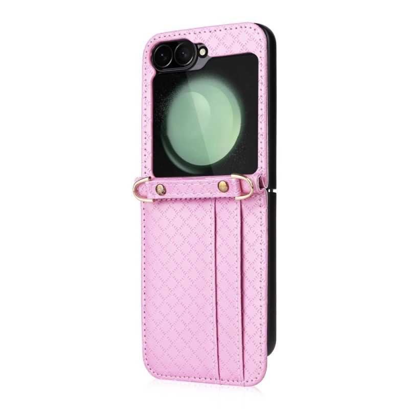 Funda Samsung Galaxy Z Flip 7 FE / Z Flip 6 Losanges Patrón con bandolera