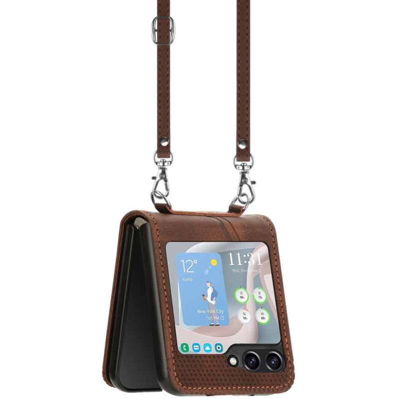 Samsung Galaxy Z Flip 7 FE / Z Flip 6 Funda geométrica con bandolera