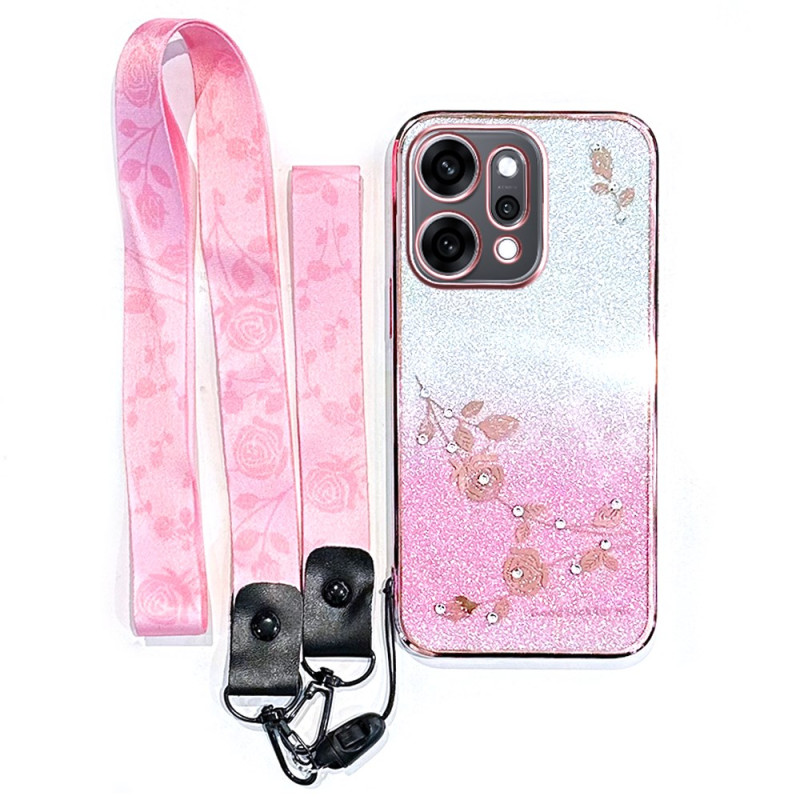 Oppo Reno 14 Pro 5G Shell Flores Rhinestone
