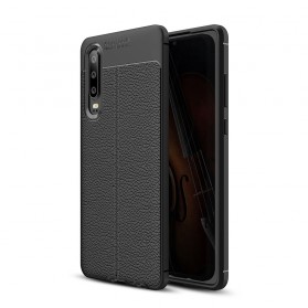 Funda de cuero Huawei P30 Litchi doble línea
