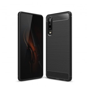 Funda de fibra de carbono cepillada para el Huawei P30