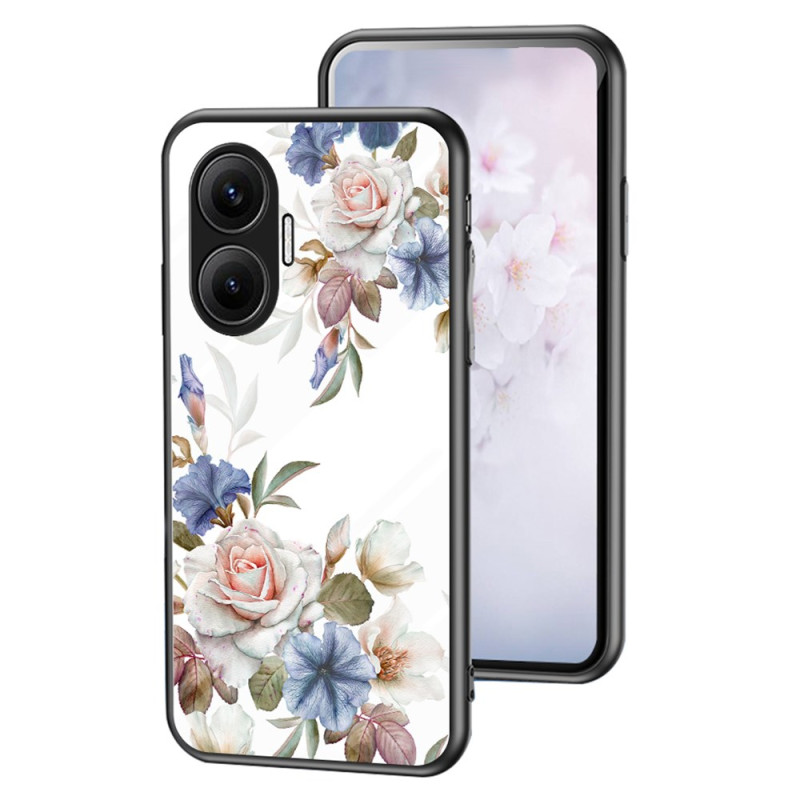 Poco F7 Vidrio Templado Caso Flores