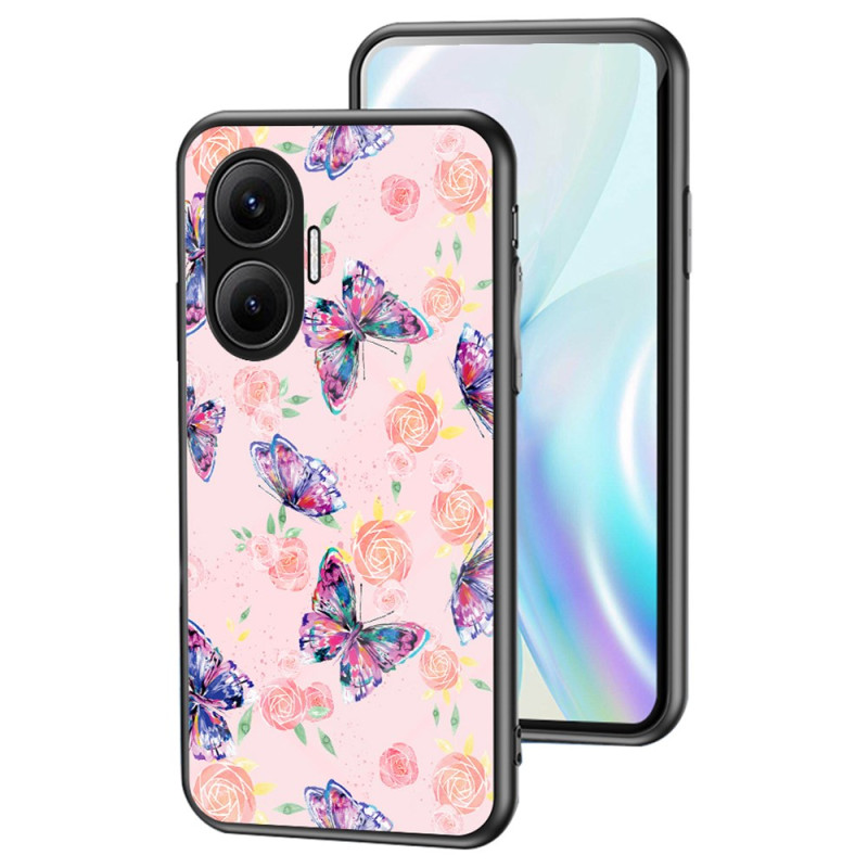 Funda Poco F7 Cristal Templado Mariposas