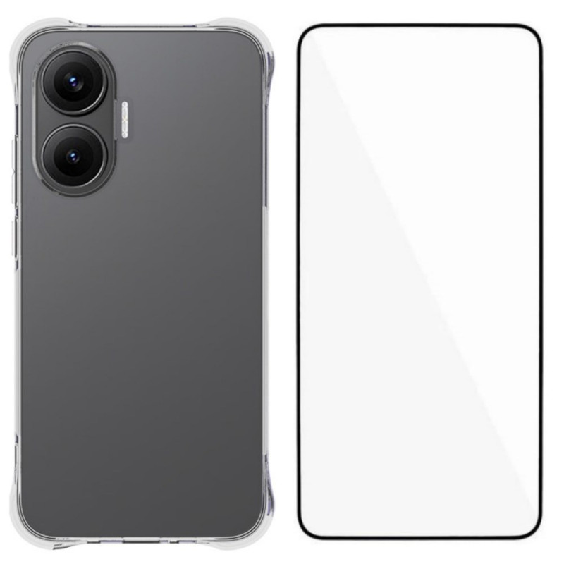 Poco F7 5G Funda Transparente Reforzada con Protector de Pantalla de Cristal Templado