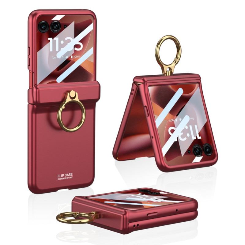 Funda Motorola Razr 60 Ultra Efecto Cuero Anillo-Soporte