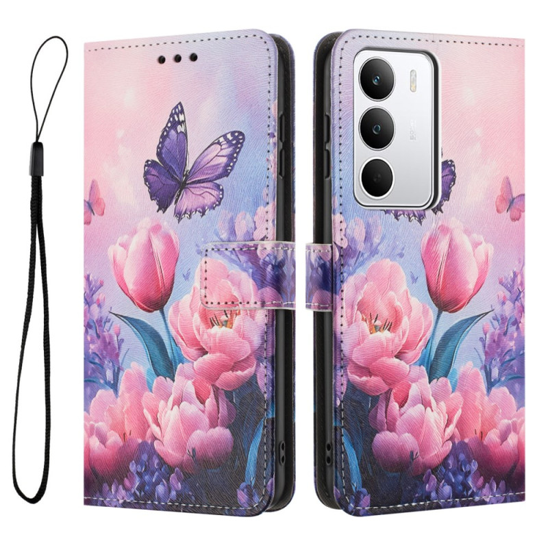 Funda Realme C71 Rosa Flores y Mariposa