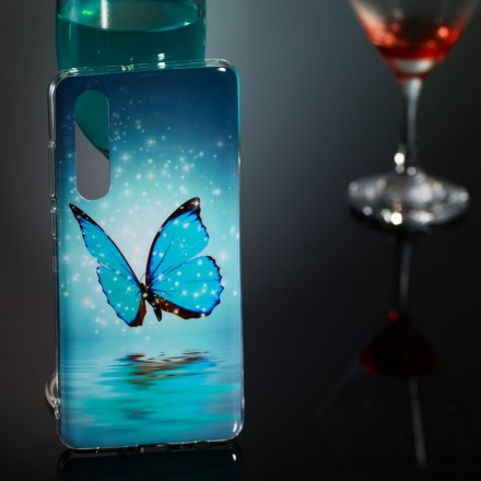 Huawei P30 Butterfly Funda Azul Fluorescente