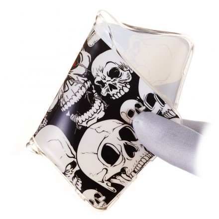 Funda de calaveras fluorescentes Huawei P30 Caution