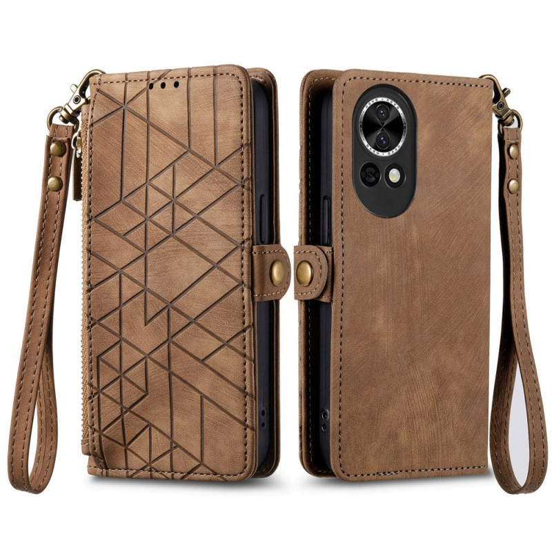 Funda Huawei nova 13 Cartera con bolsillo con cremallera Patrón geométrico