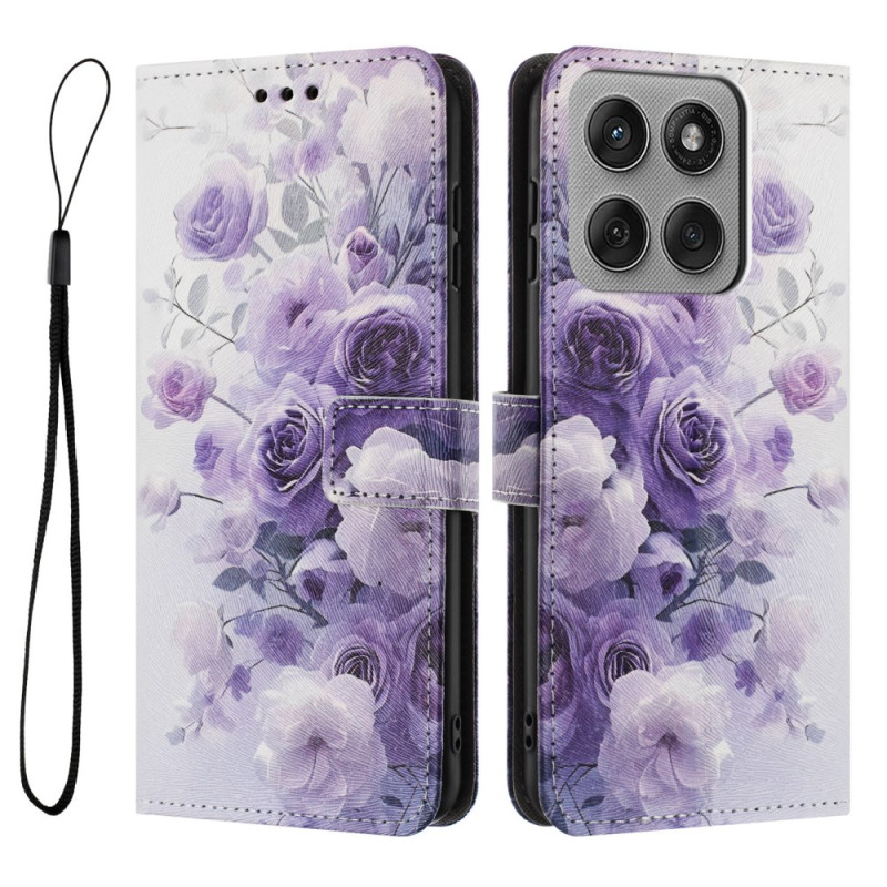 Funda Motorola Edge 60 Pro Flores Moradas