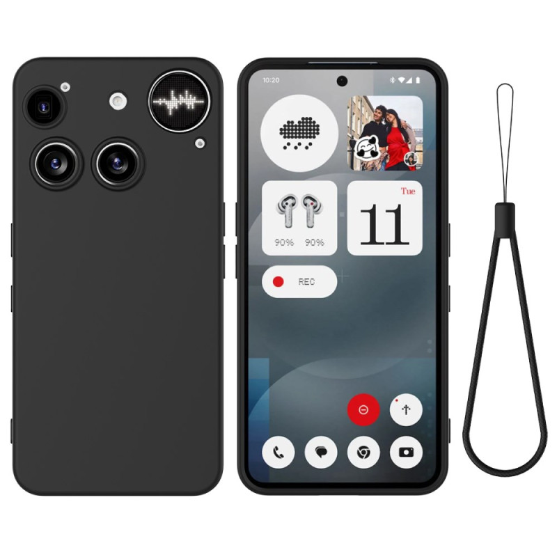 Funda para teléfono Nothing (3) de silicona líquida con cordón