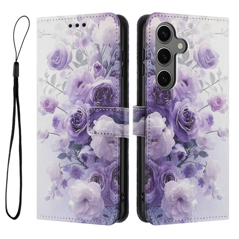 Samsung Galaxy S25 FE Funda Morada Rosas