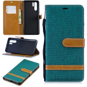 Funda de tela y colgante efecto cuero para Huawei P30 Pro