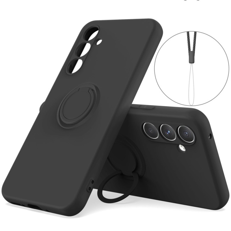 Funda de silicona Samsung Galaxy S25 FE con anillo de soporte y colgante