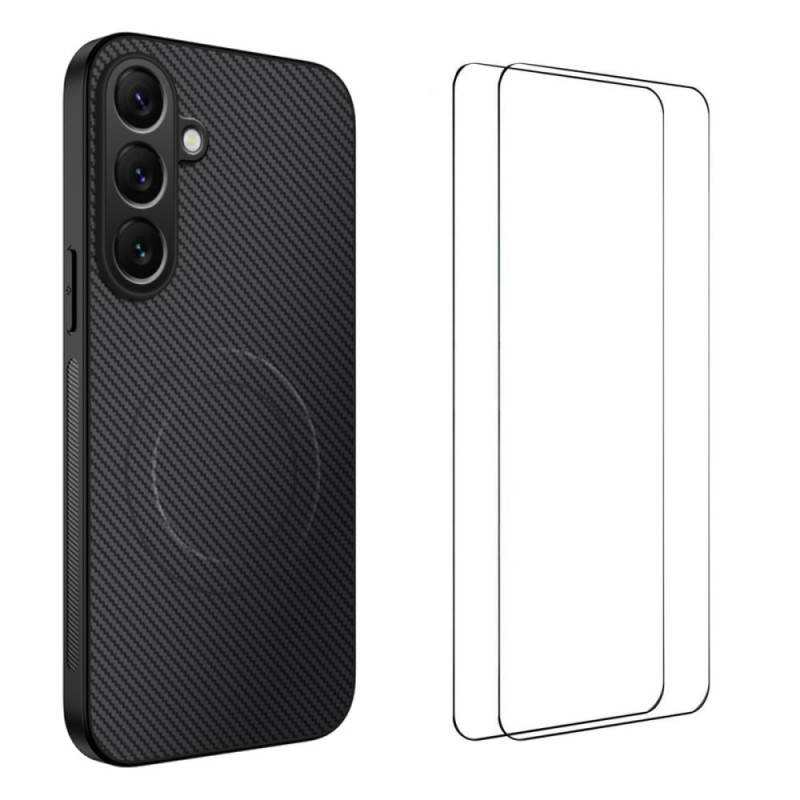Samsung Galaxy S25 FE Funda magnética de carbono y protector de pantalla