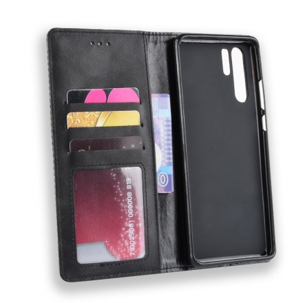 Funda Flip Cover Huawei P30 Pro Vintage Efecto Cuero con estilo