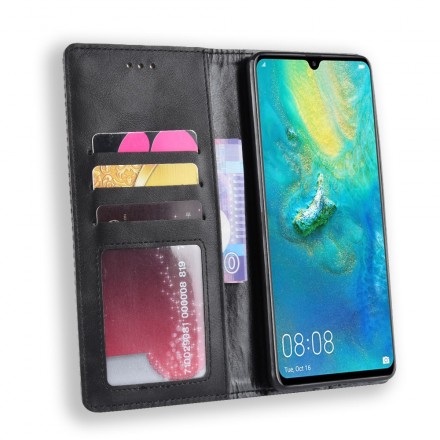 Funda Flip Cover Huawei P30 Pro Vintage Efecto Cuero con estilo