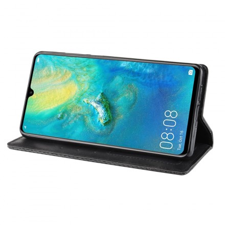 Funda Flip Cover Huawei P30 Pro Vintage Efecto Cuero con estilo