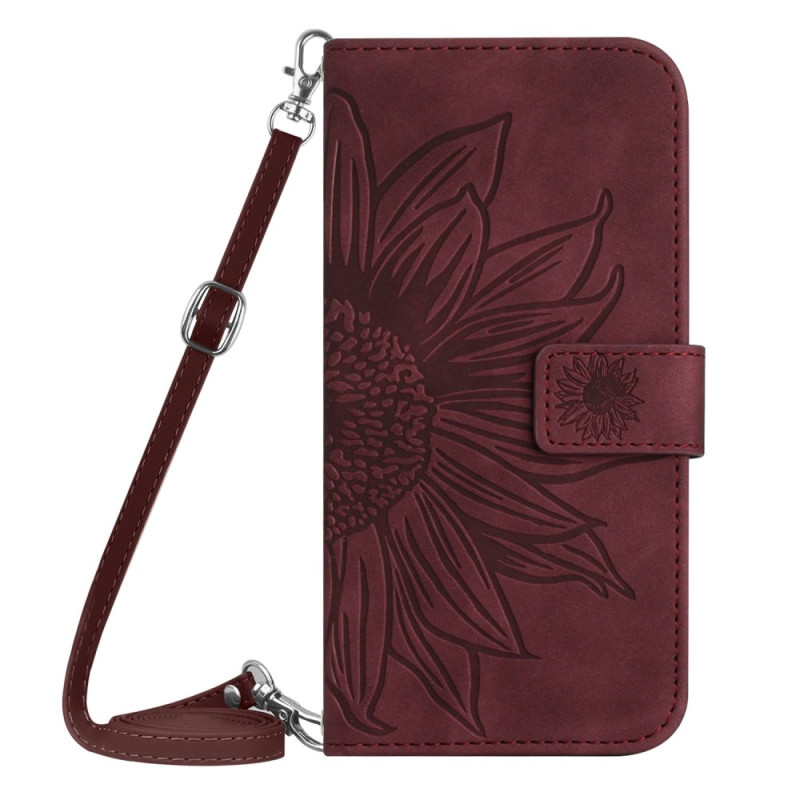 Samsung Galaxy S25 FE Bolsa bandolera con estampado de girasoles
