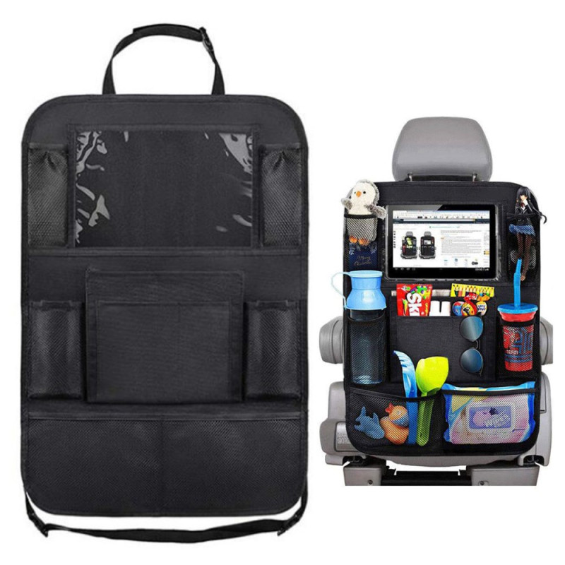 Organizador para el asiento trasero del coche con soporte para tablet con pantalla táctil