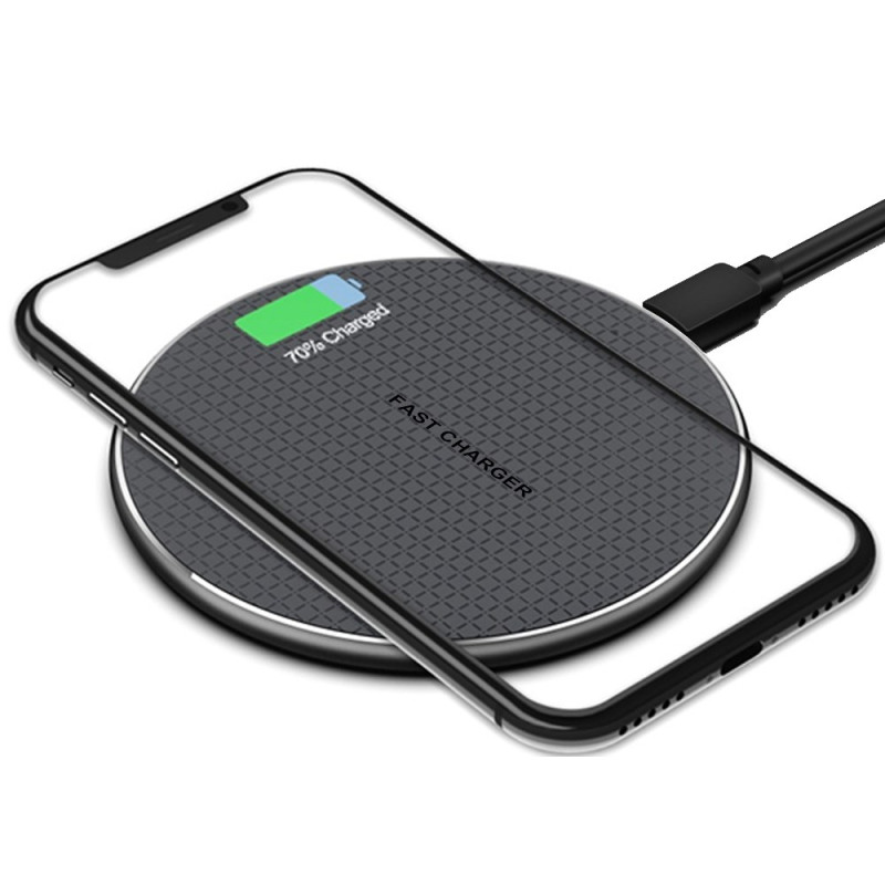 Cargador inalámbrico Qi ultrafino de carga rápida