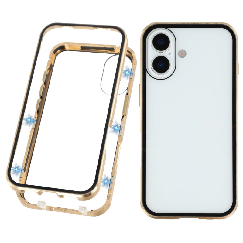 iPhone 17 Doble Cara Funda de Cristal Templado con Imanes