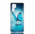 Huawei P30 Pro Funda Mariposa Azul Fluorescente