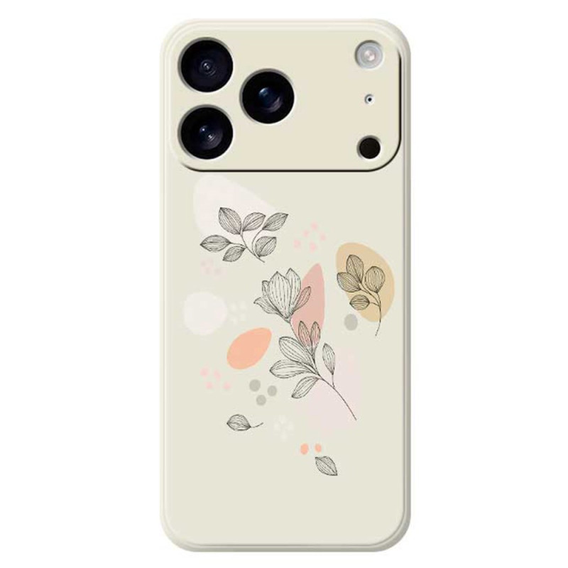 Funda de silicona líquida iPhone 17 Pro Hojas dibujadas