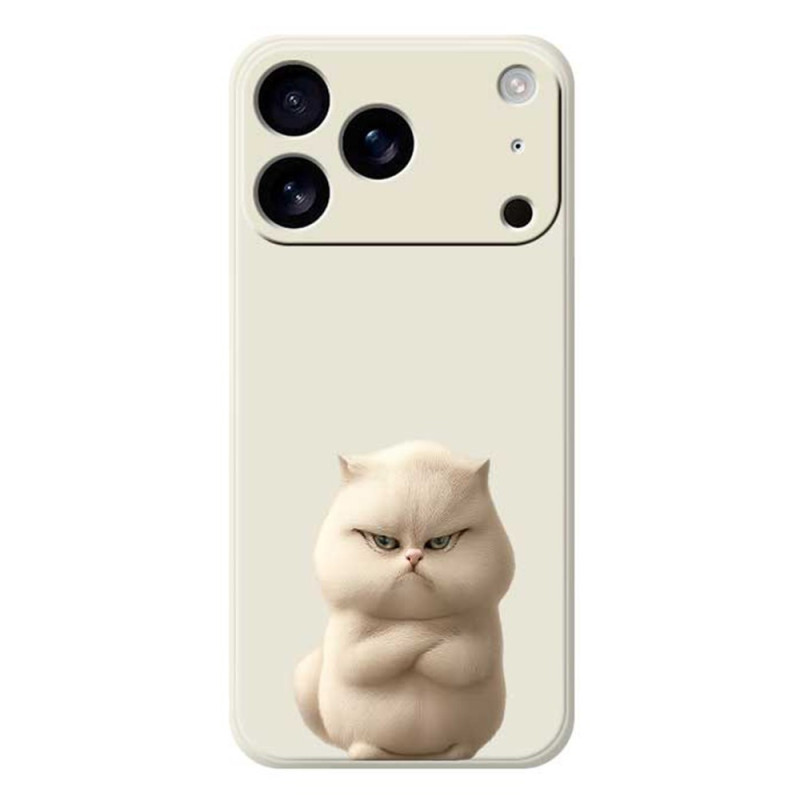Funda iPhone 17 Pro Silicona Líquida Angry Cat